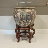 Rose Porcelain Fish Bowl with Stand
