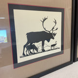 Pair of Elk Silhouette Prints