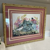 Framed Cat Watercolor by Julie Shearer FIRM