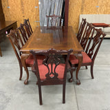 Thomasville Table, 8 Chairs, 2 Leaves and Table Pads