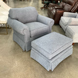 Newly Upholstered Taylor King Chair & Ottoman
