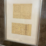 Set of 4 Antique Rug Framed Sketches