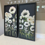 Pair of Black Frame Floral Art