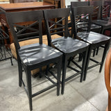 Set of 3 Ethan Allen Black Barstools