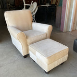 Smith Brothers Newly Reupholstered Chair with Ottoman