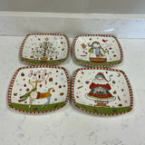 Set of 4 Christmas Plates