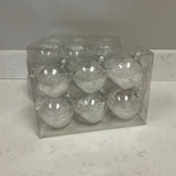 Set of 18 White Deer Snow Globe Ornaments (R)