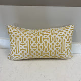 Down Filled Yellow & White Lumbar Pillow