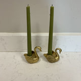 Pair of Swan Gold Candleholders