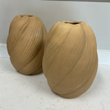 Pair of Sand Finish Sculptural Vases (R)