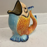 Majolica Fish Shaped Pitcher