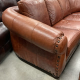 Leather Sectional Sofa with Storage Ottoman
