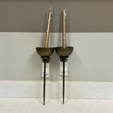 Pair of Metal Taper Candle Sconces (R)