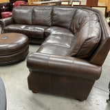 Leather Sectional with Ottoman