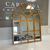 Arched Gold Window Mirror