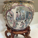 Rose Porcelain Fish Bowl with Stand
