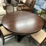 Table, 1 Leaf, 6 Chairs
