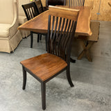 Foothills Amish Live Edge Table with 4 Chairs and Bench
