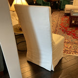 Pair of Restoration Hardware Ella Slope Arm Chairs with Casters