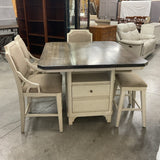 Bar Height Avalon Table with 6 Stools & 1 leaf (As-Is)