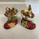 Pair of Fitz and Floyd Boot Candleholders