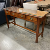 3 Drawer Console w/Glass Top ( As is)