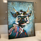 Colorful Cow Canvas Art