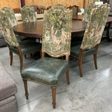 Ambella Castilian 74" Table with 8 Leather Seat Chairs
