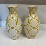 Pair of Green and White Vases