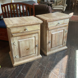 Pair of Distressed Wood Nightstands