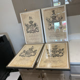 Set of 4 Restoration Hardware Engraving Art