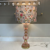 Tall Pink Glass Table Lamp