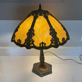 Slag Caramel Art Glass Lamp