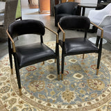 Pair of Black & Gold Accent Chairs