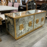 Worlds Away 4-Door Mirrored Console