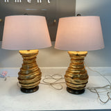 Pair of Visual Comforts Gold Lamps As Is