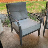 Pair of Metal Oudoor Chairs w/Sunbrella Cushions