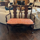 Queen Anne Bench w/Zebra Cushion