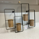 Metal Wall Rack with 4 Wooden Planters (R)
