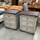 Pair of Amish 3 Drawer Nightstands