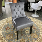 Silver Tufted Side Chair