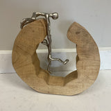Wood & Silver Men Figurine
