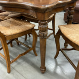 Pulaski Counter Height  Dining Table with 4 Rush Bottom Chairs