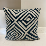 Geometric Blue & Gray Pillow (R)