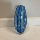 Blue Striped Murano Vase