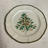 Gold Rimmed Christmas Tree Plate