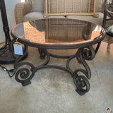 Wrought Iron Cocktail Table with Glass Top