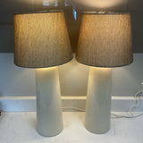 Pair of Cream Lamps w/Brown Shades