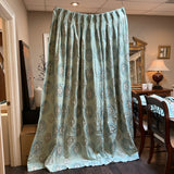 92" Pair of Custom Blue Embroidered Curtain Panels