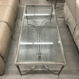 Silver Glass Top Cocktail Table